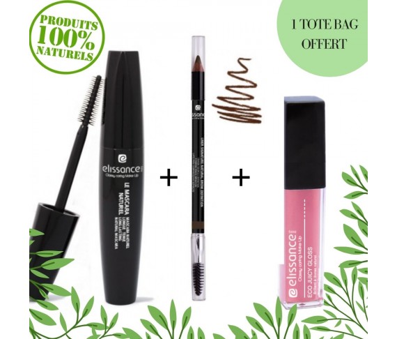 Pack 100% Naturel : Le Mascara Naturel + Liner Signature Brow Definition - Brown + Eco Juicy Gloss