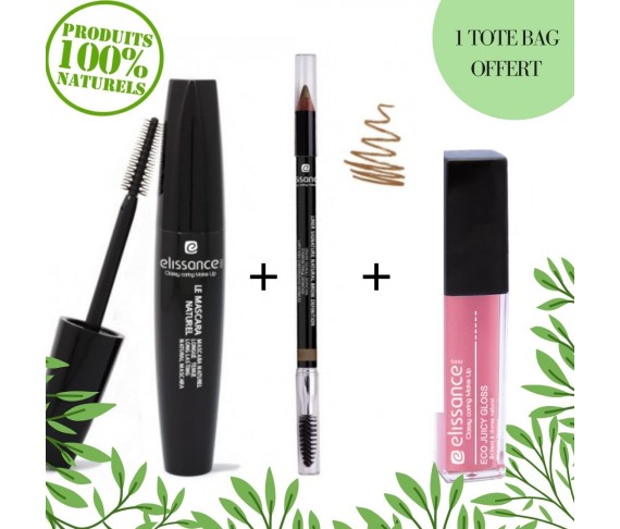 Pack 100% Naturel : Le Mascara Naturel + Liner Signature Brow Definition - Brown + Eco Juicy Gloss