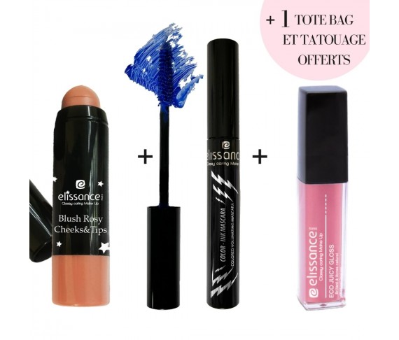 Summer Pack : Eco Juicy Gloss + Blush Rosy Cheeks&Tips + Mascara Color-Ink